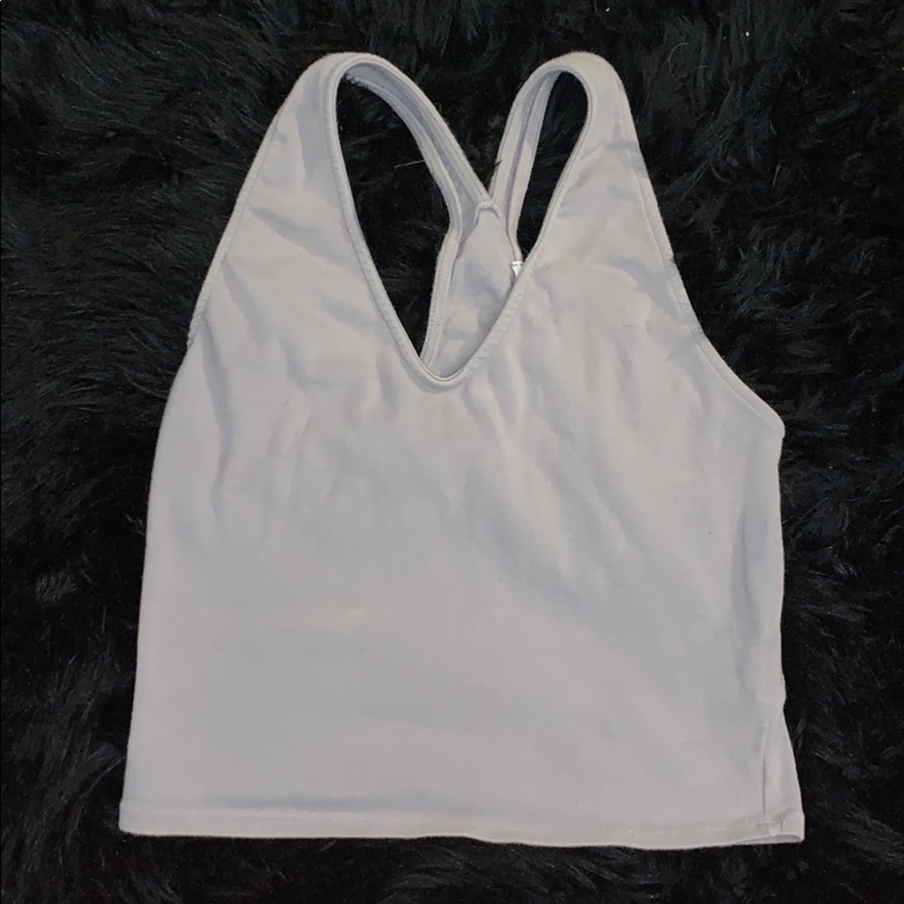 Beige v-neck tank top